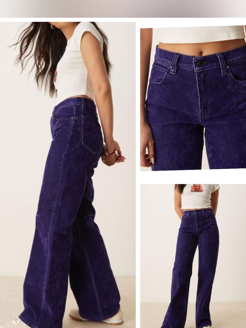 NWT Free People Tinsley Baggy High Rise Jeans Twilight Blue Purple Y2K Grunge 27